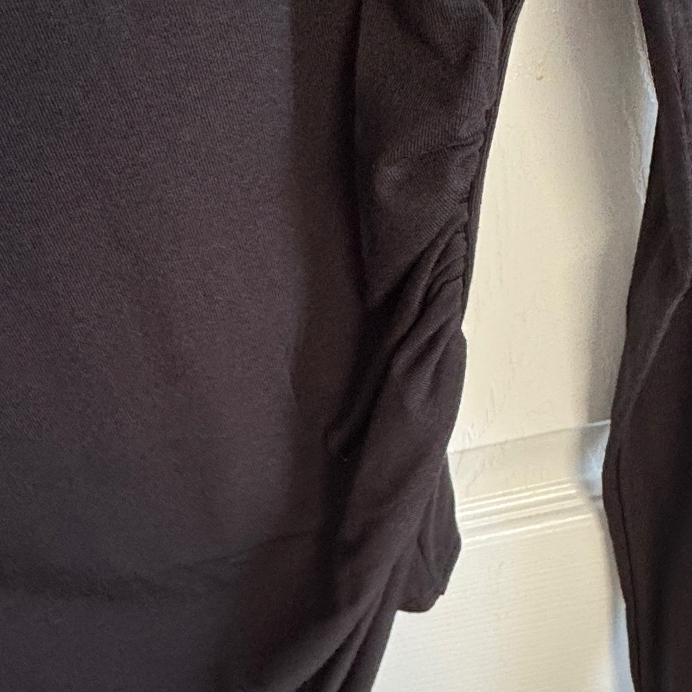 Good American Black Long Sleeve Bodysuit- Ruching - Picture 3 of 4